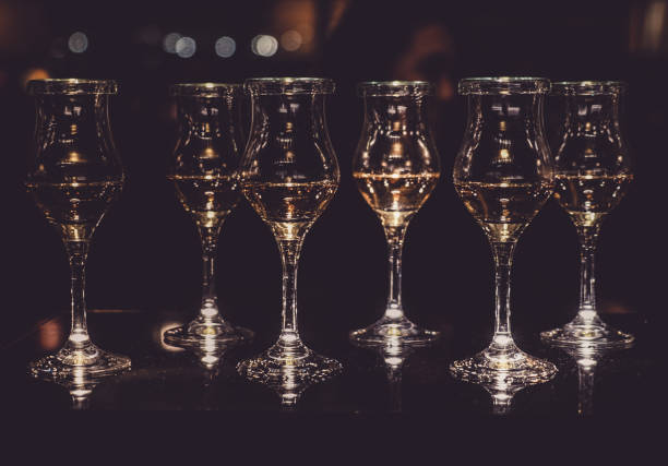 istock Image of wine glass, along with bar counter 1227157782