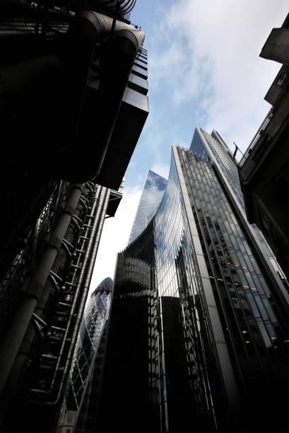 istock Looking Directly Up at London Financial Buildings 1227160917