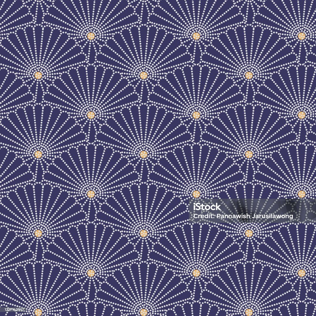 Japanese Dots Pattern Japanese Dot Flower Wave Vector Seamless Pattern Stock Illustration ...