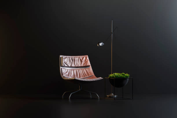 istock Studio production of interior items on a black background, exhibition 1227163114