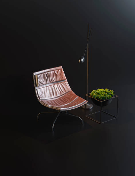 istock Studio production of interior items on a black background, exhibition 1227163155