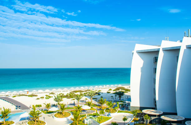 Luxury beachfront hotel, Saadiyat Island, Abu Dhabi stock photo