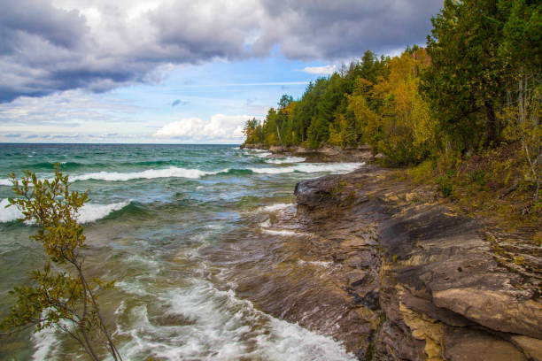 istock Michigan Fall Foliage Background In Pictured Rocks National Lakeshore 1227166276