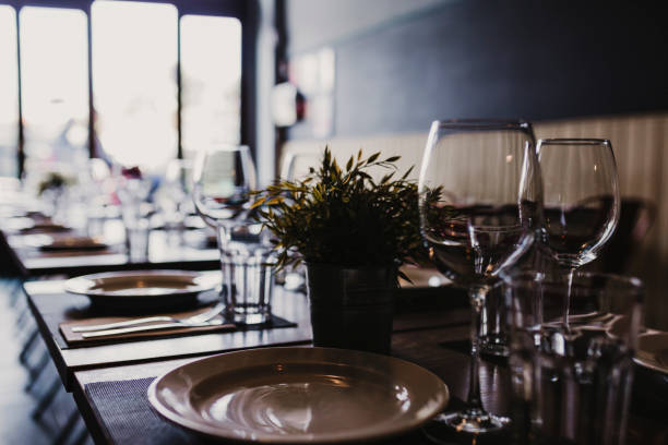 istock Modern restaurant interior, daytime. Food and drink industry concept 1227166941
