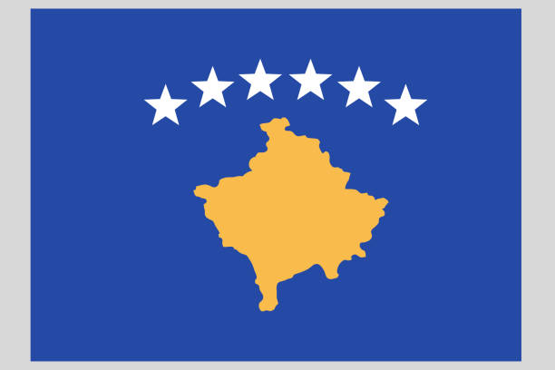Kosovo flag vector template background realistic copy Kosovo flag vector template background realistic copy pristina stock illustrations