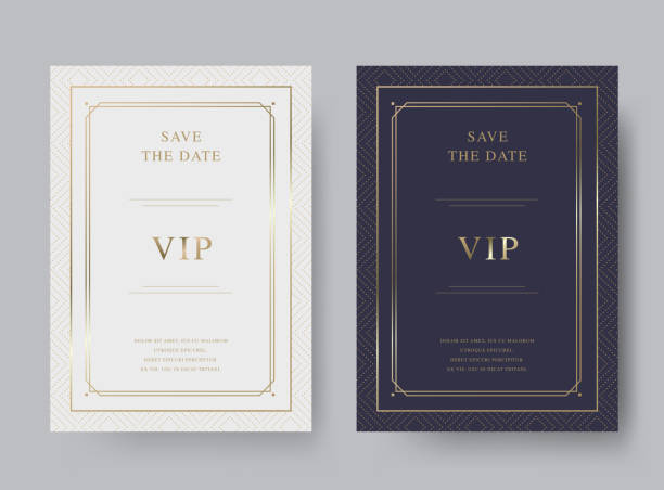 Vintage luxury vector invitation card template Vintage luxury vector invitation card template invitation stock illustrations