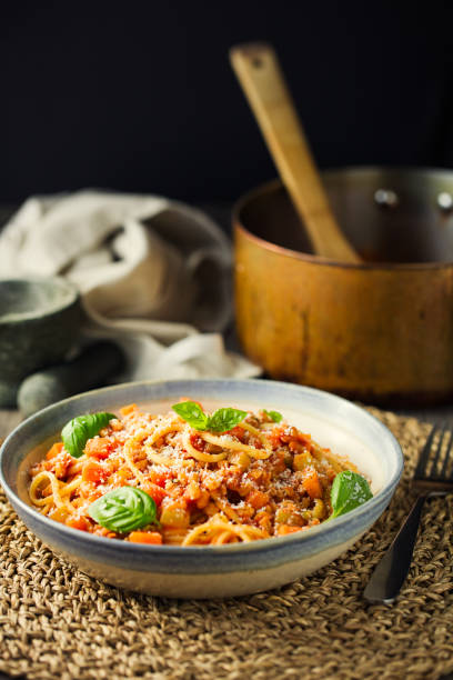 istock Healthy Vegan spaghetti bolognese 1227170283