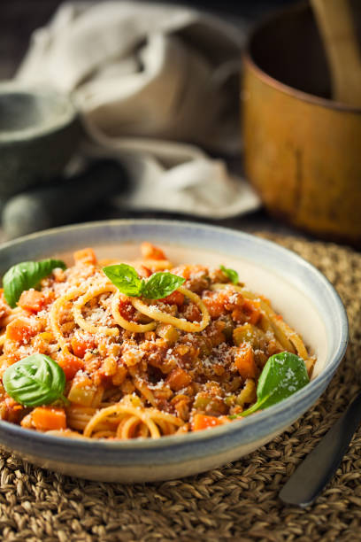 istock Healthy Vegan spaghetti bolognese 1227170291