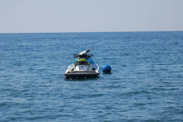 istock top above view ski jet staing on the still sea water 1227174804