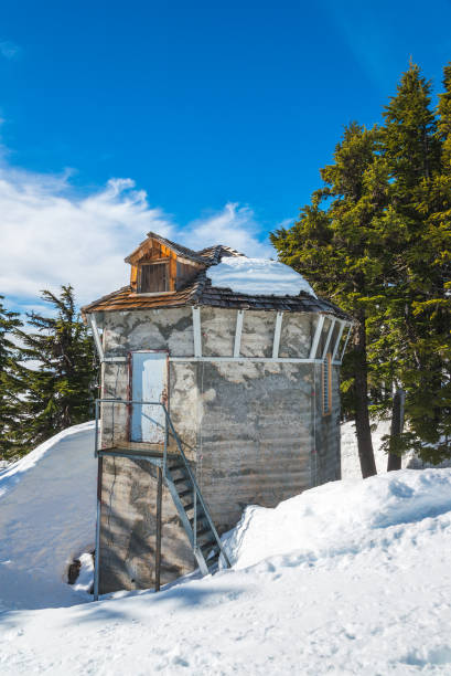 istock service building in the ski resort in winter. 1227175196