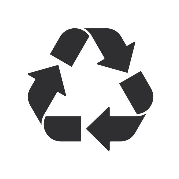 ilustrações de stock, clip art, desenhos animados e ícones de recycle sign. reuse symbol with arrows. eco and environment protection icon. vector illustration - paper white garbage nobody