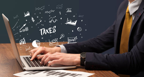 istock Businessman working on laptop, business concept 1227179837