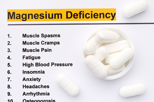 Magnesium deficiency. Close up.