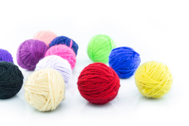 istock yarn many color on white background. 1227187795