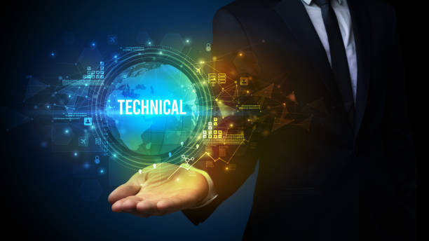 istock Elegant hand holding technology-related inscription 1227189419