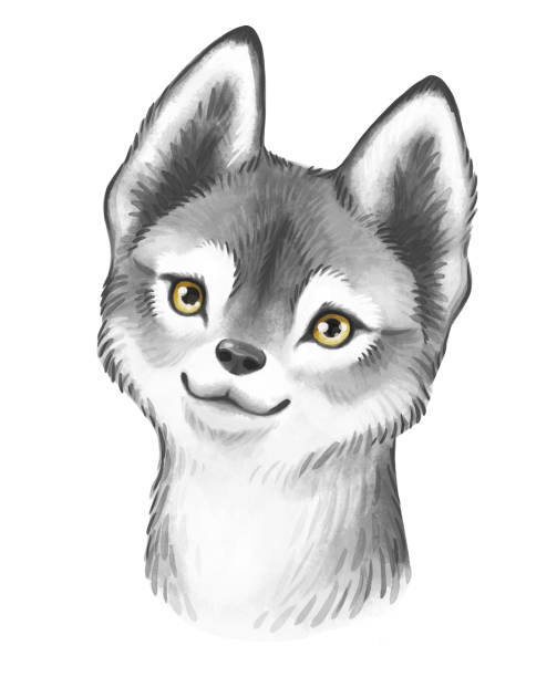 Cute Watercolor Wolf Cub Face Forest Animal Vintage Clip Art Portrait Isolated On White Stock Illustration - Download Image Now - iStock Cute Watercolor Wolf Cub Face Forest Animal Vintage Clip Art Portrait Isolated On White Stock Illustration - Download Image Now - iStock
