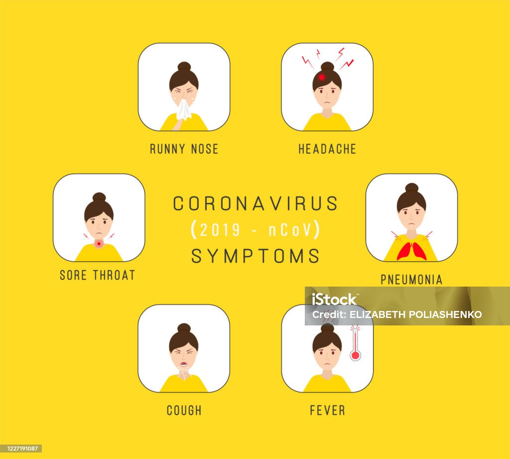 코로나바이러스 증상 COVID-19에 대한 스톡 벡터 아트 및 기타 이미지 - COVID-19, 건강관리와 의술, 경계 표지 ...