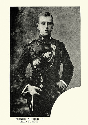 Vintage photograph of Alfred, Hereditary Prince of Saxe-Coburg and Gotha, was the son and heir apparent of Alfred, Duke of Saxe-Coburg and Gotha.