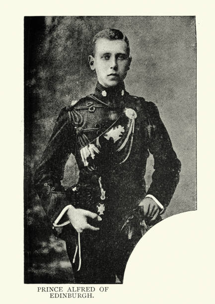 Prince Alfred, Hereditary Prince of Saxe-Coburg and Gotha Vintage photograph of Alfred, Hereditary Prince of Saxe-Coburg and Gotha, was the son and heir apparent of Alfred, Duke of Saxe-Coburg and Gotha. british royalty photos stock pictures, royalty-free photos & images