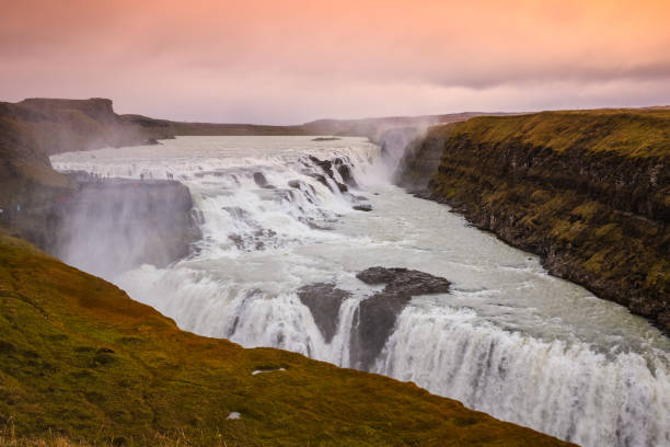 istock Sunset at Gullfoss falls in Iceland 1227191372