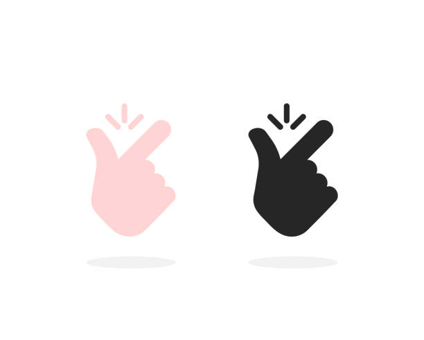 set of snap finger like easy icon set of snap finger like easy icon. concept of girl or male make flicking fingers and popular gesturing. flat style trend modern simple okey graphic art design isolated on white background easy stock illustrations