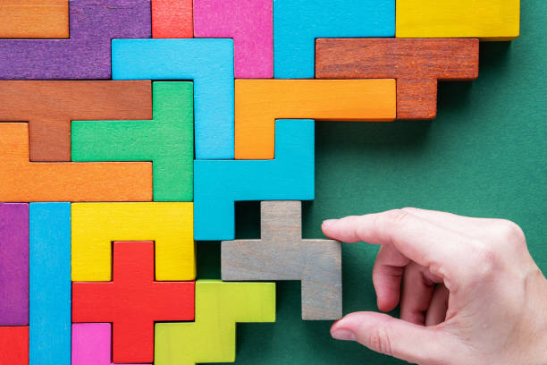istock Top view on colorful wooden blocks. 1227194809
