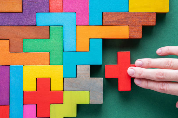 istock Top view on colorful wooden blocks. 1227194813