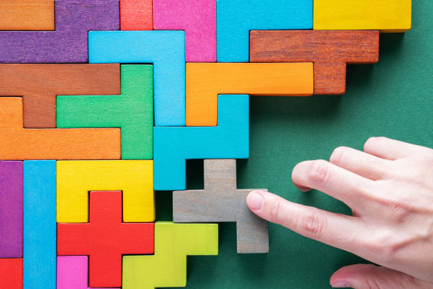 istock Top view on colorful wooden blocks. 1227194890