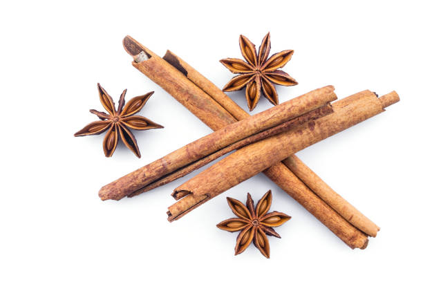 istock cinnamon and star anise on white background. 1227195094