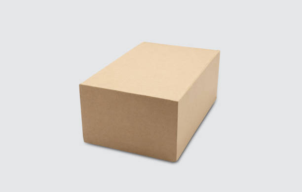 istock Mockup closed brown paper box isolated on white background, package and container, business with logistic, cardboard with packaging for parcel and delivery service, transportation concept. 1227195101