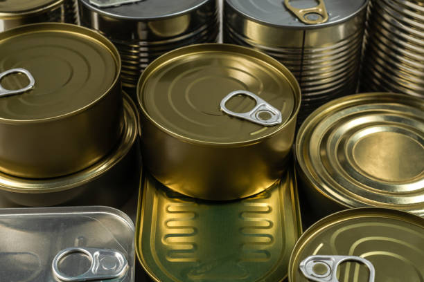 istock Mix of cans isolated on white background. 1227195258