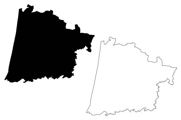 illustrations, cliparts, dessins animés et icônes de carte départemental des landes - departement landes
