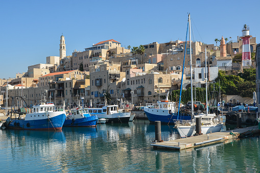 Port in the old city of Jaffa, Tel Aviv. The ancient city of Jaffa, Israel.