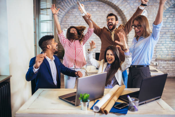 istock Successful entrepreneurs and business people achieving goals 1227200281