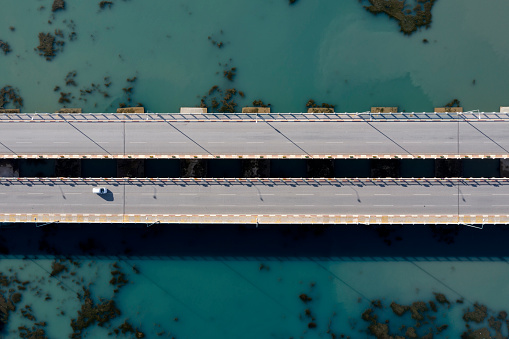 Aerial view of The Second Bosphorus Bridge or Fatih Sultan Mehmet Bridge, Istanbul.