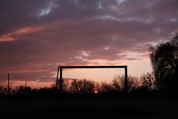 sports field at sunset
