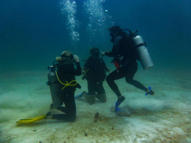 istock Underwater scuba diver enjoy beautiful sea life. 1227201322