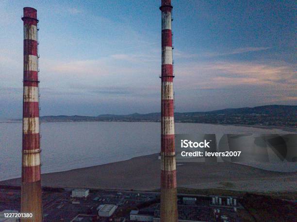 Aerial View Of Dublin Bay From Poolbeg Dublin Ireland Stock Photo - Download Image Now