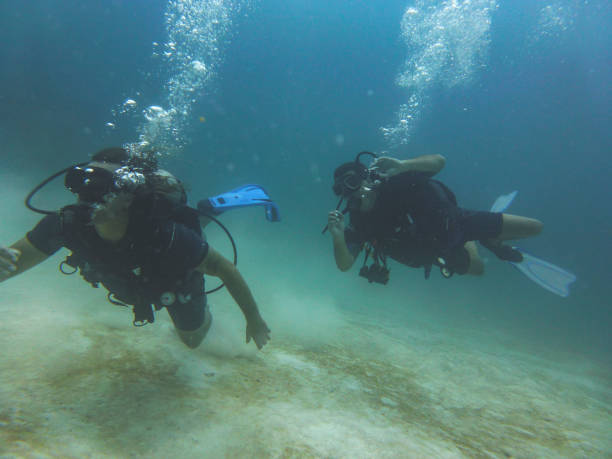 istock Underwater scuba diver enjoy beautiful sea life. 1227202811