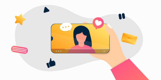 Cartoon Internet Blogger Recording Media Content Influencer Filming Video  Blog Girl Takes Photography On Her Smartphone Vector Illustration Stock  Illustration - Download Image Now - iStock