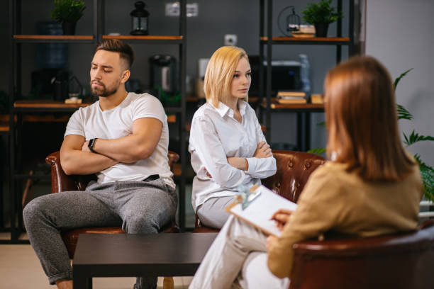 istock offended married couple in psychologist office 1227213963
