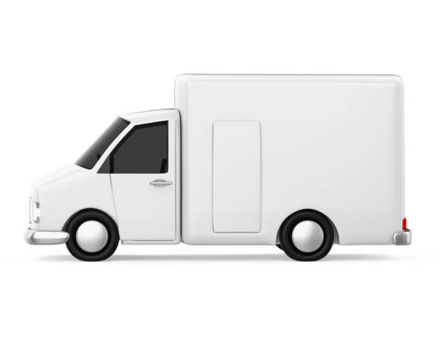 Cartoon Delivery Van Isolated