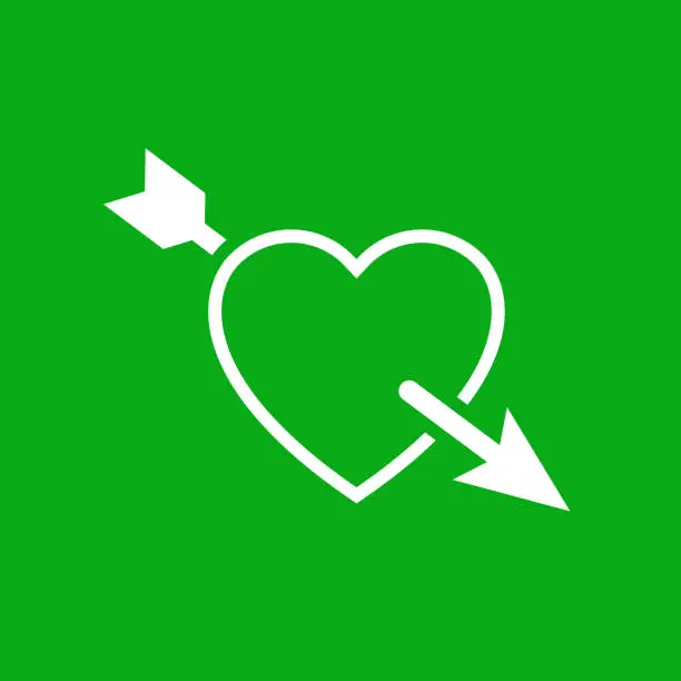 Vector illustration of Heart Pierced with an Arrow Love Icon