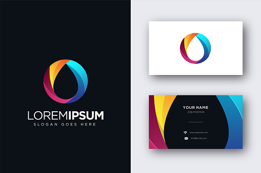 Abstract modern ink vector icon and business card template