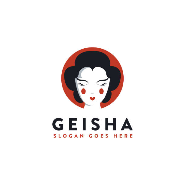 Minimalist Japanese Geisha vector icon Minimalist Japanese Geisha vector icon modern geisha stock illustrations