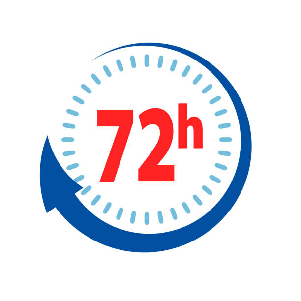 istock Delivery service time icon clock arrow 72 hours for design, stock vector illustration, stock vector illustration 1227218436