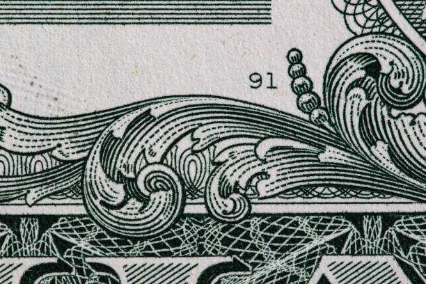 Closeup of back side of 1 dollar bill