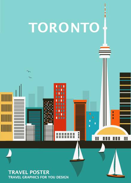 ilustrações, clipart, desenhos animados e ícones de fundo de viagem de toronto - ontario