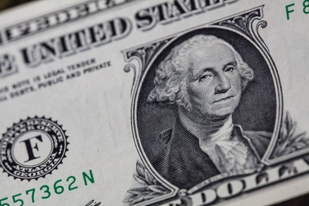 istock Closeup of front side of 1 dollar bill 1227220564