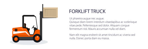 автомобильный погрузчик берет коробку - forklift picking up pallet hydraulic platform stock illustrations